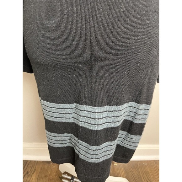 Prana Body Con Black Pullover Dress V-Neck with Stripes Belted SZ Small Y2K - Picture 5 of 10